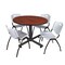 Kobe Kobe Round Table & Chair Set, Wood, Metal, Plastic Top, Cherry TKB48RNDCH47GY - alternate 1